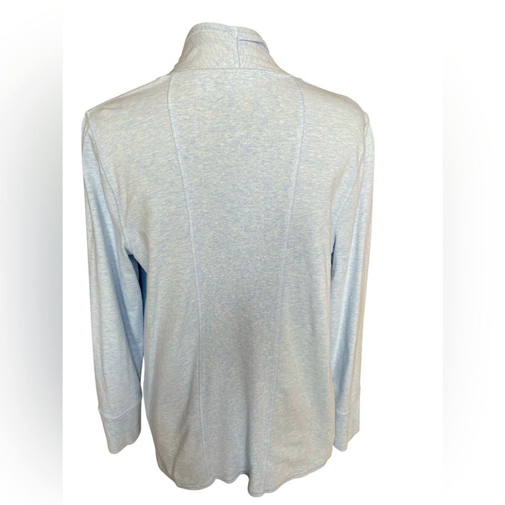 Chico’s Zenergy Light Blue Mixed Rib Knit Lightweight Cardigan, Size Small (4) - Picture 3 of 6